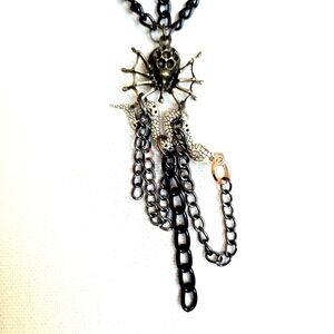 #541 Spiders vs. Snakes, Halloween Gothic Tassel Pendant Necklace